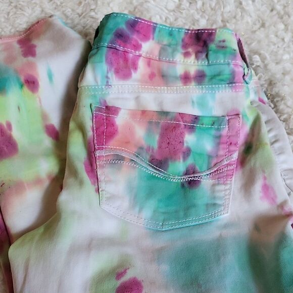 SO Clorful Pastel Tie Dyed‎ Low Rise Jeggings Pants Jeans Size 5 - Picture 5 of 9